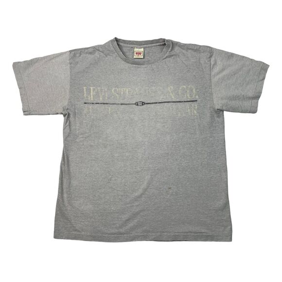 Levi’s VTG 90s Graphic Tee T-Shirt Gray Single Stitch Adult M Medium - Picture 1 of 8